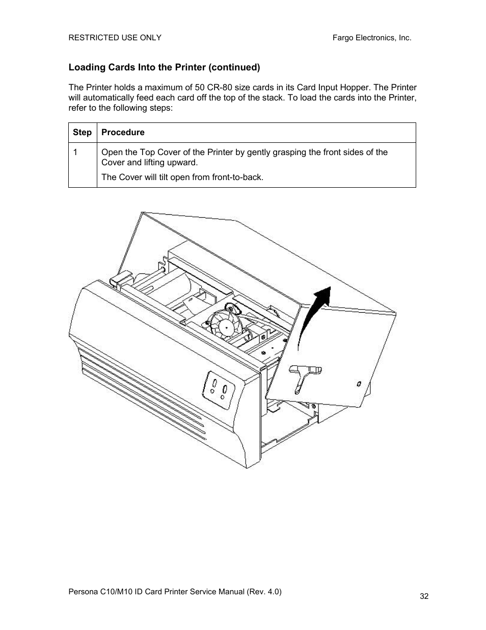 Loading cards into the printer (continued) | FARGO electronic PERSONA C10 User Manual | Page 32 / 178