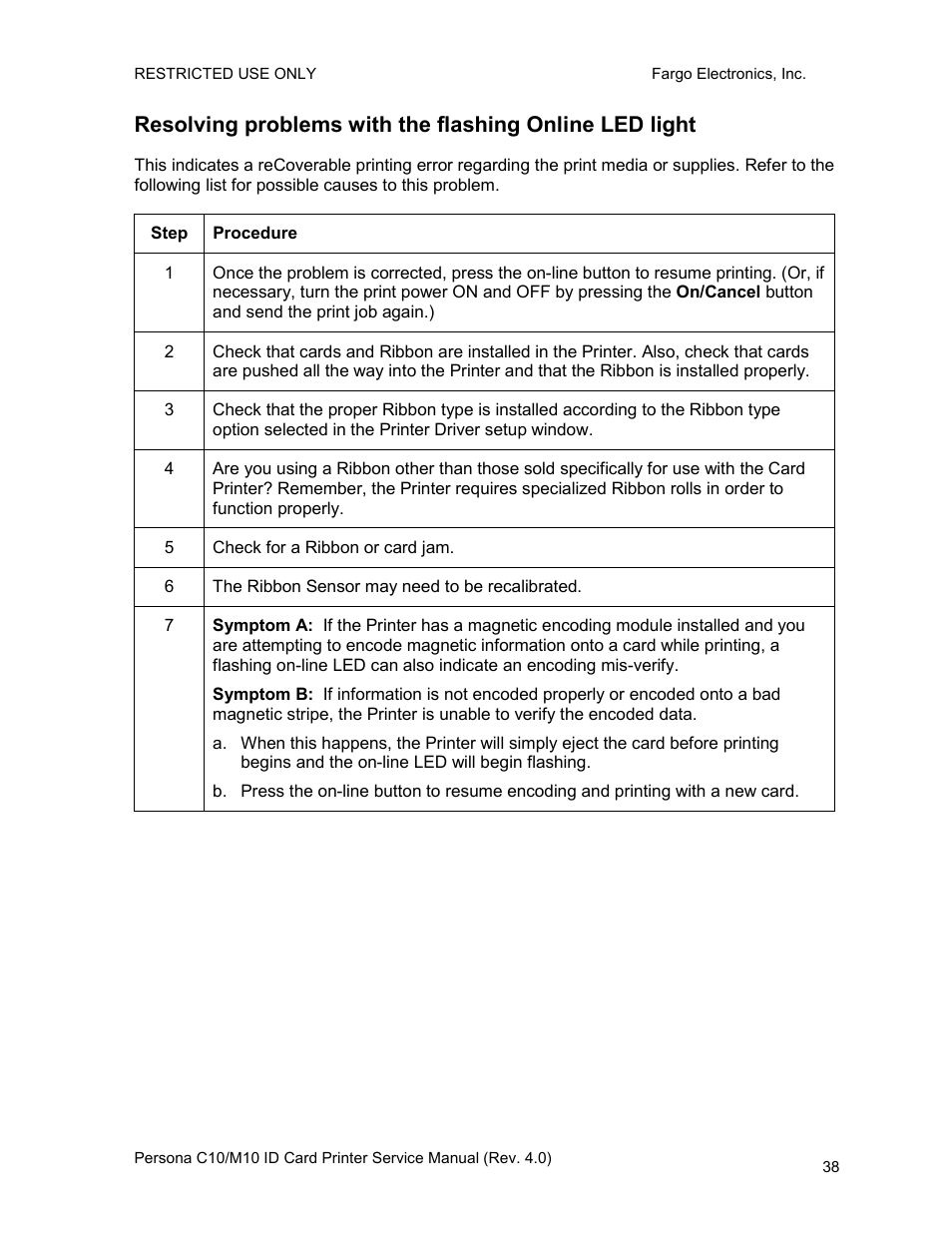 FARGO electronic PERSONA C10 User Manual | Page 38 / 178