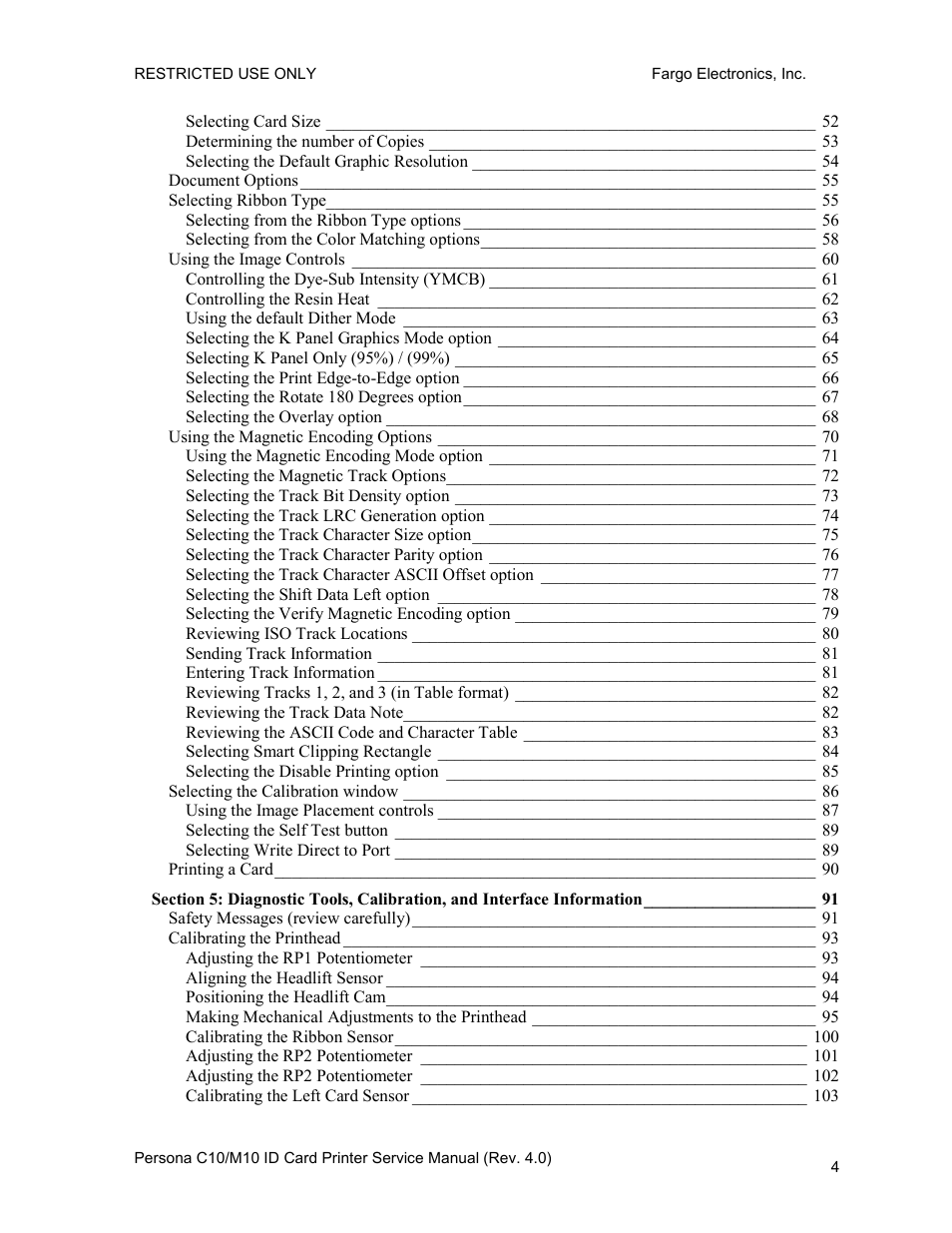 FARGO electronic PERSONA C10 User Manual | Page 4 / 178