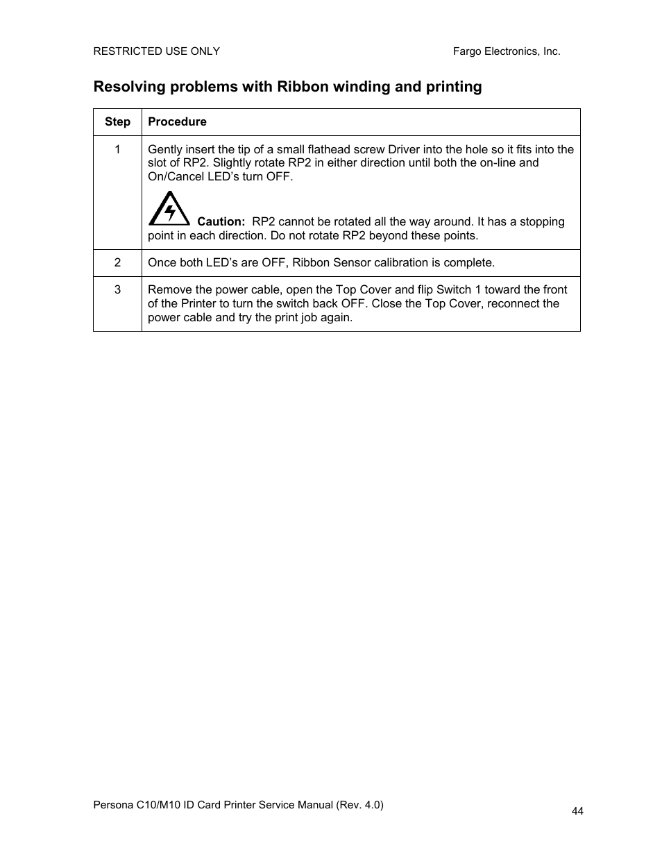 FARGO electronic PERSONA C10 User Manual | Page 44 / 178