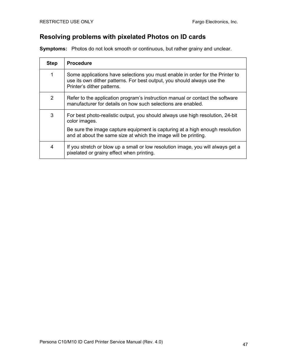 FARGO electronic PERSONA C10 User Manual | Page 47 / 178