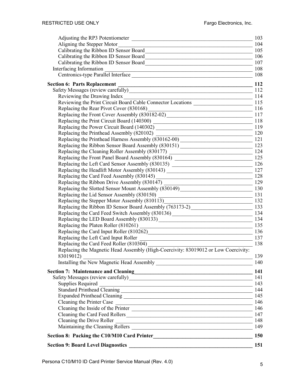 FARGO electronic PERSONA C10 User Manual | Page 5 / 178