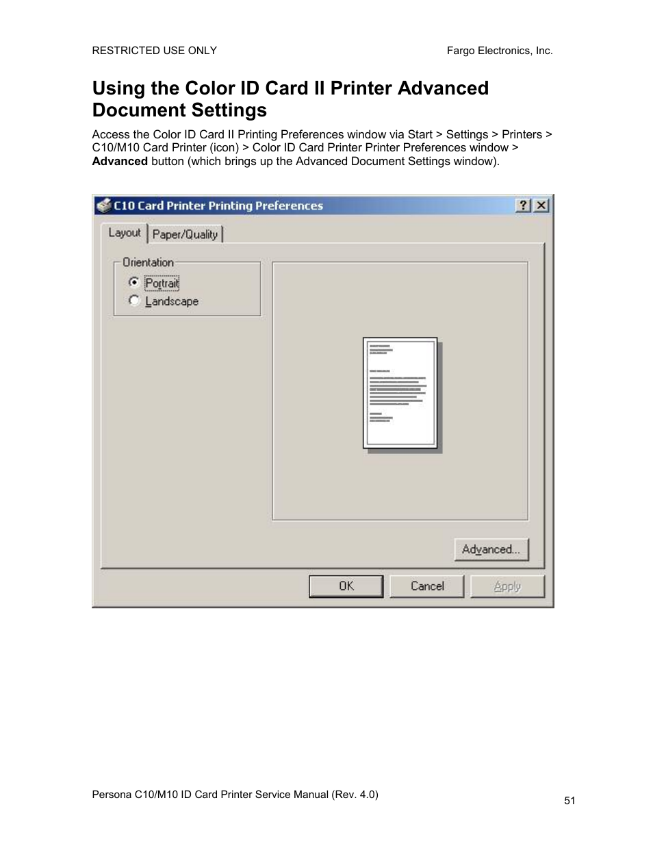 FARGO electronic PERSONA C10 User Manual | Page 51 / 178