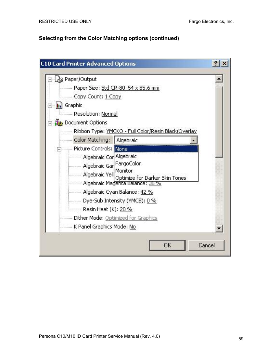 FARGO electronic PERSONA C10 User Manual | Page 59 / 178