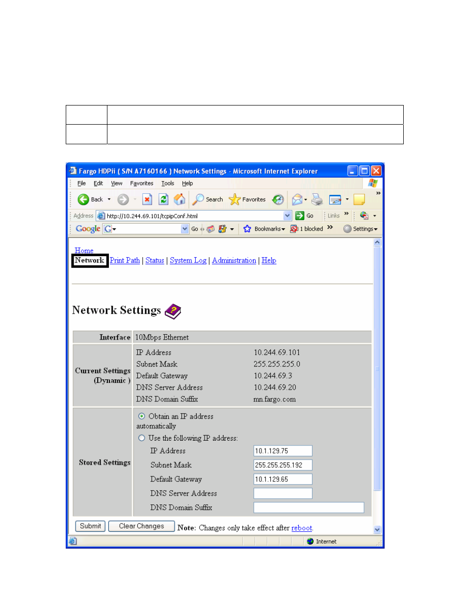 Accessing the network settings page | FARGO electronic HDPii User Manual | Page 129 / 373