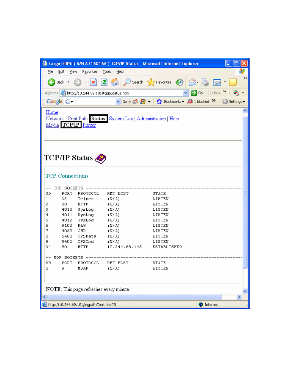 Using the tcp/ip page | FARGO electronic HDPii User Manual | Page 138 / 373