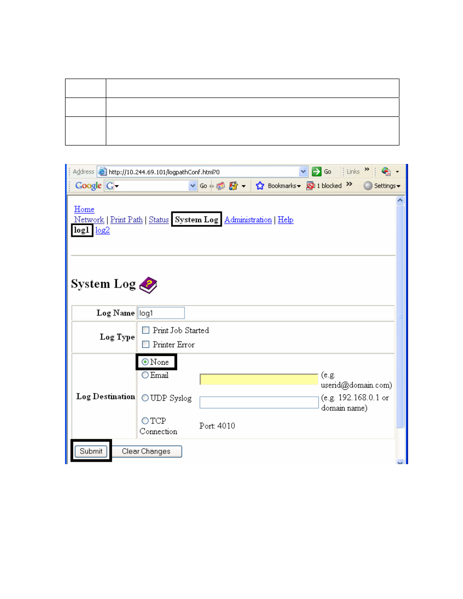 Selecting the log destination | FARGO electronic HDPii User Manual | Page 147 / 373
