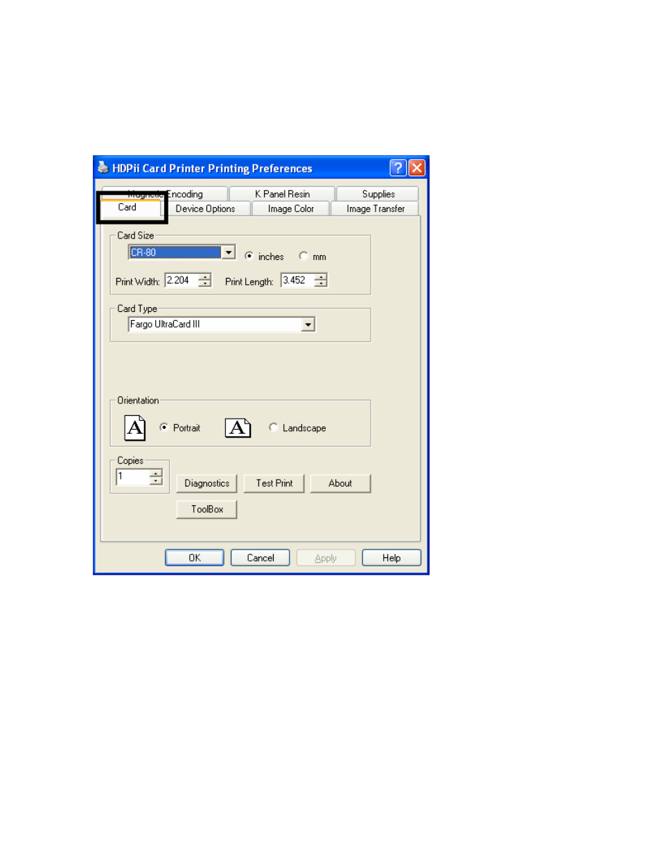 Using the card tab, Using the card tab -11 | FARGO electronic HDPii User Manual | Page 198 / 373