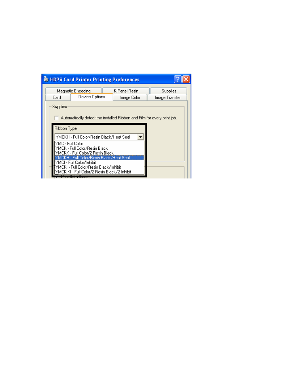 Adjusting the ribbon type (continued) | FARGO electronic HDPii User Manual | Page 215 / 373