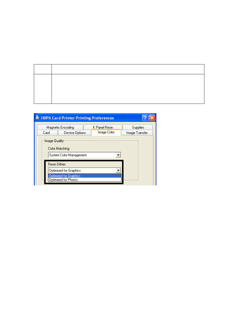 Adjusting for the resin dither, Adjusting for the resin dither -44 | FARGO electronic HDPii User Manual | Page 231 / 373