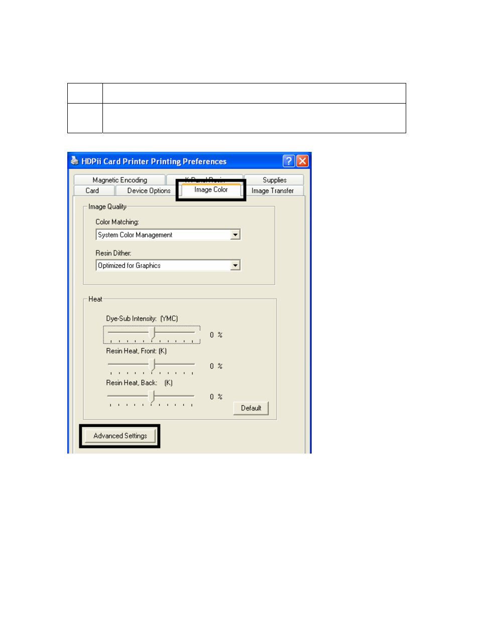 Using the advanced image color window, Using the advanced image color window -45 | FARGO electronic HDPii User Manual | Page 232 / 373