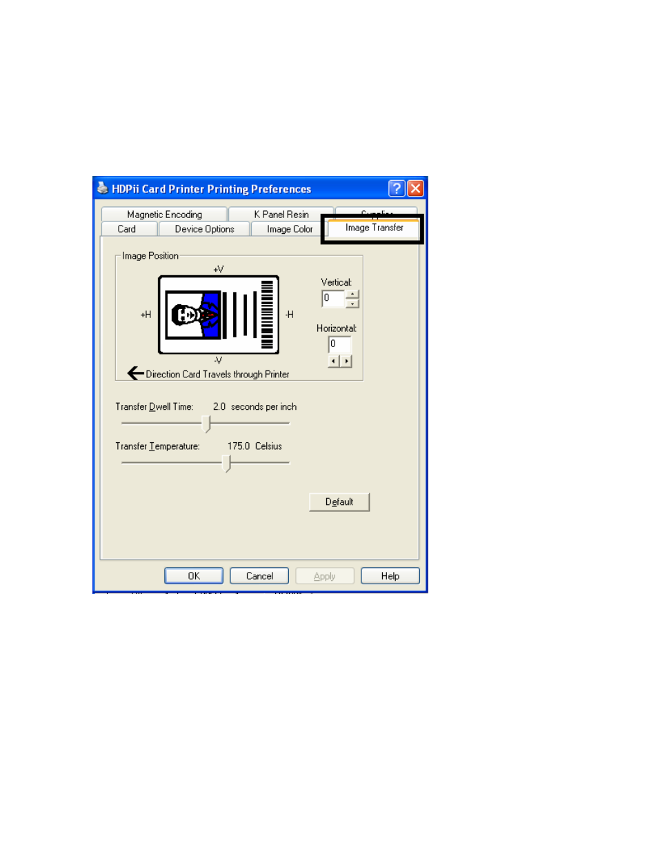 Using the image transfer tab, Using the image transfer tab -52 | FARGO electronic HDPii User Manual | Page 239 / 373