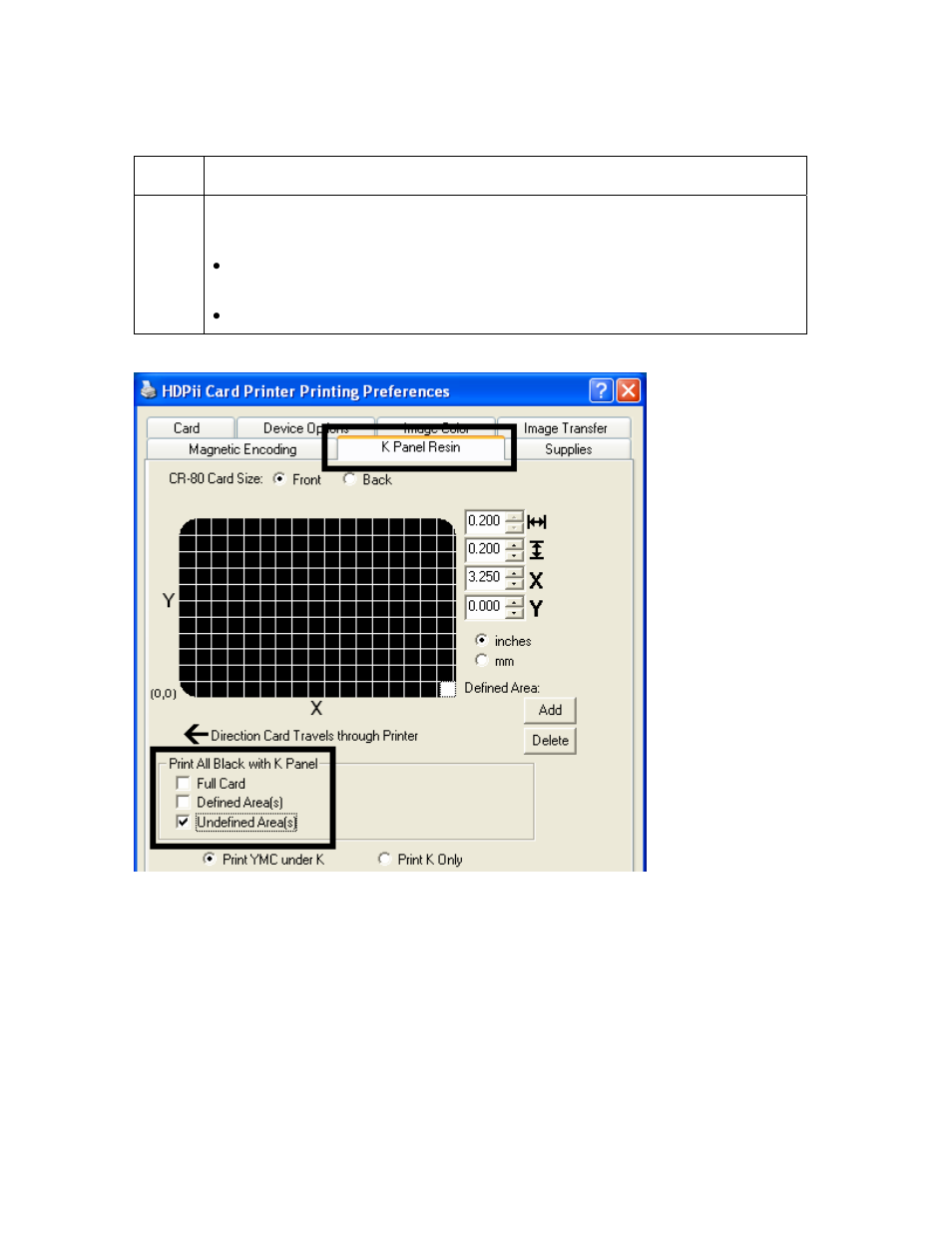 Selecting the undefined area(s), Selecting the undefined area(s) -86 | FARGO electronic HDPii User Manual | Page 273 / 373