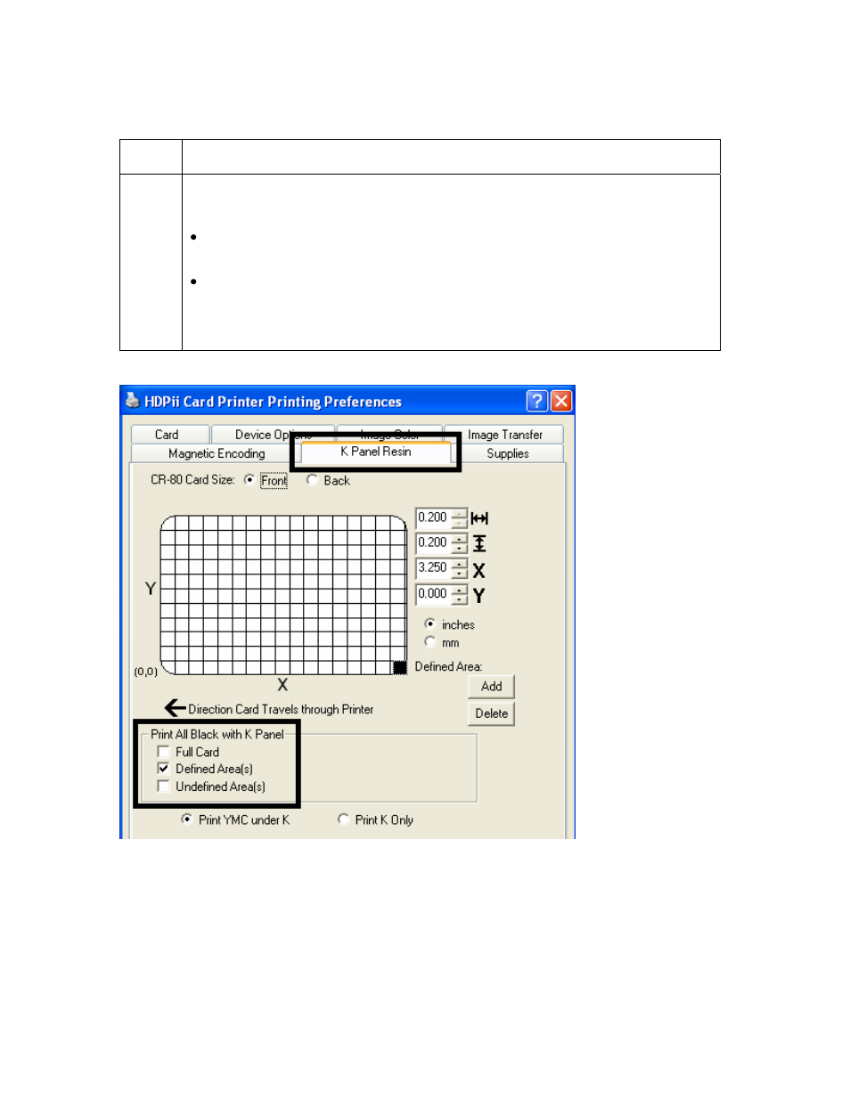 Defining the area to activate the card grid, Defining the area to activate the card grid -87 | FARGO electronic HDPii User Manual | Page 274 / 373