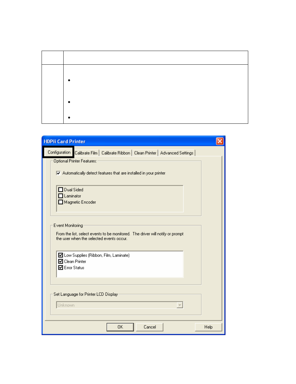 Selecting the configuration tab, Selecting the configuration tab -17 | FARGO electronic HDPii User Manual | Page 298 / 373