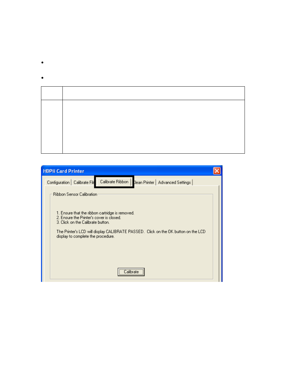Selecting the calibrate ribbon tab, Selecting the calibrate ribbon tab -22 | FARGO electronic HDPii User Manual | Page 303 / 373