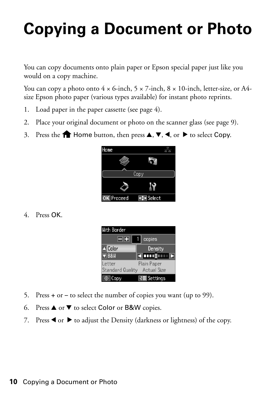 Copying a document or photo | FARGO electronic STYLUS NX625 User Manual | Page 10 / 60