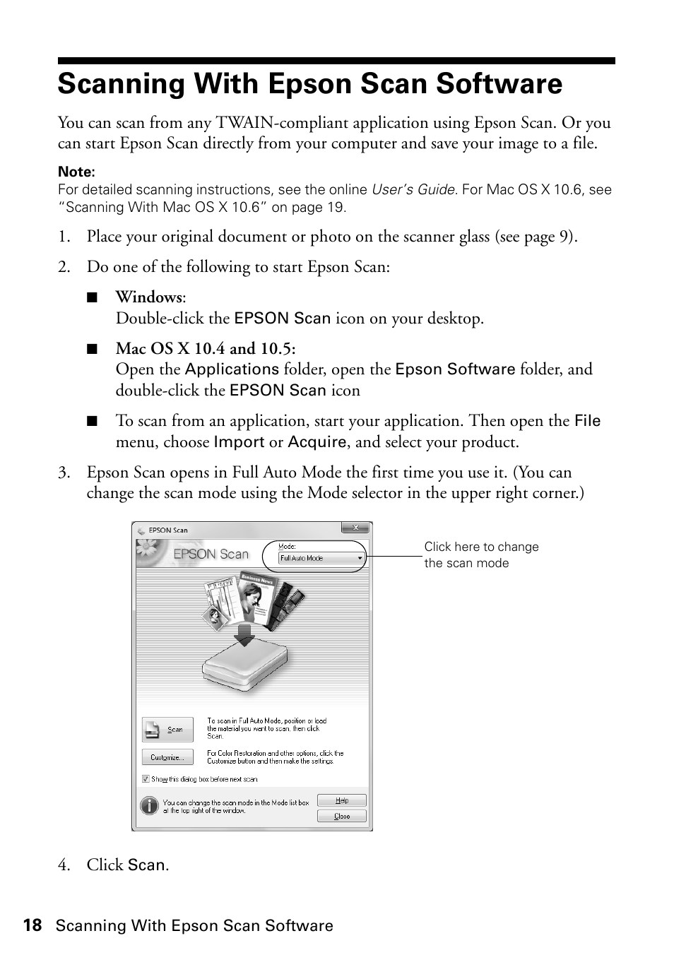 Scanning with epson scan software | FARGO electronic STYLUS NX625 User Manual | Page 18 / 60