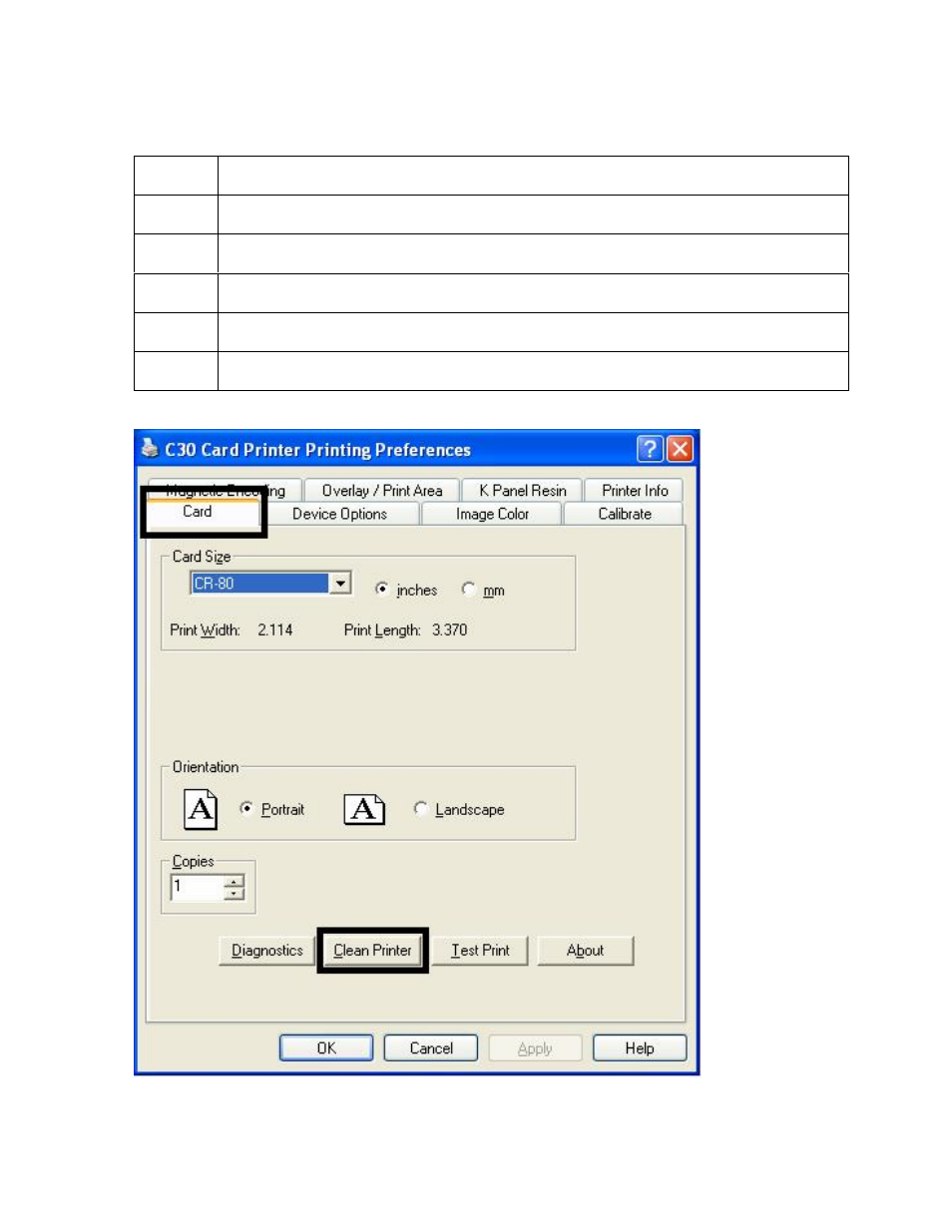 Using the clean printer option -10, Using the clean printer option | FARGO electronic C30 User Manual | Page 117 / 298