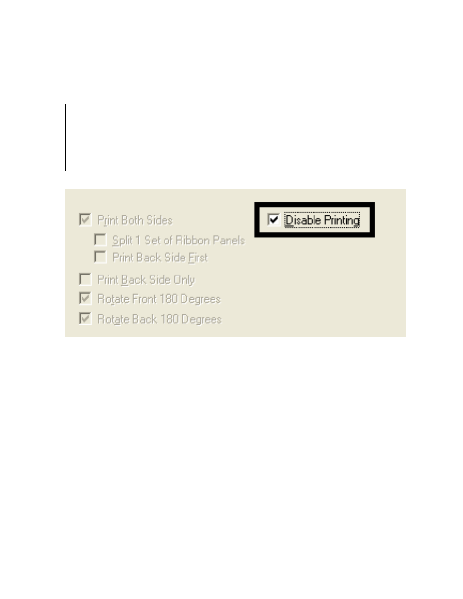 Using the disable printing option -27, Using the disable printing option | FARGO electronic C30 User Manual | Page 134 / 298