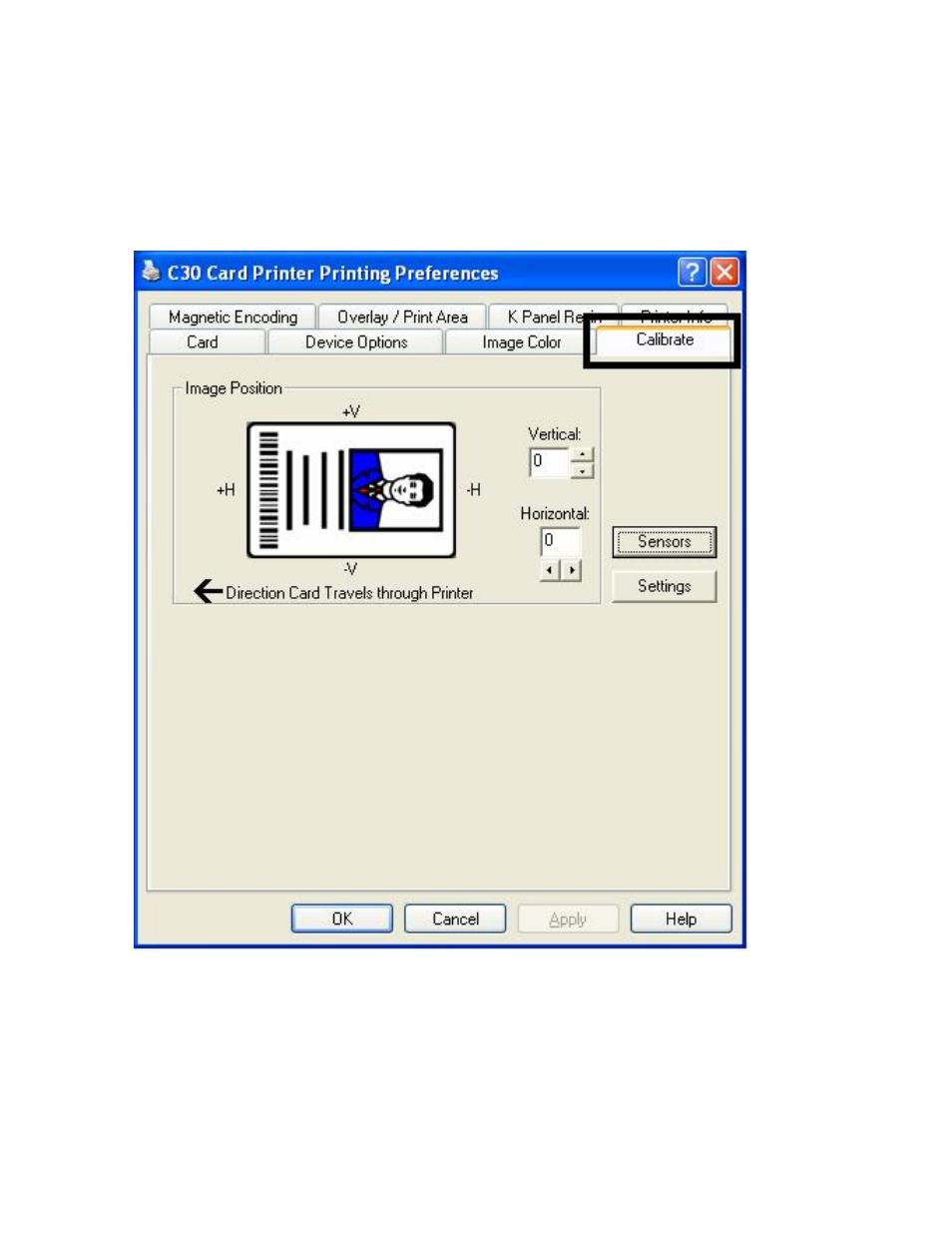 Using the calibrate tab (persona c30), Using the calibrate tab (persona c30) -32 | FARGO electronic C30 User Manual | Page 139 / 298