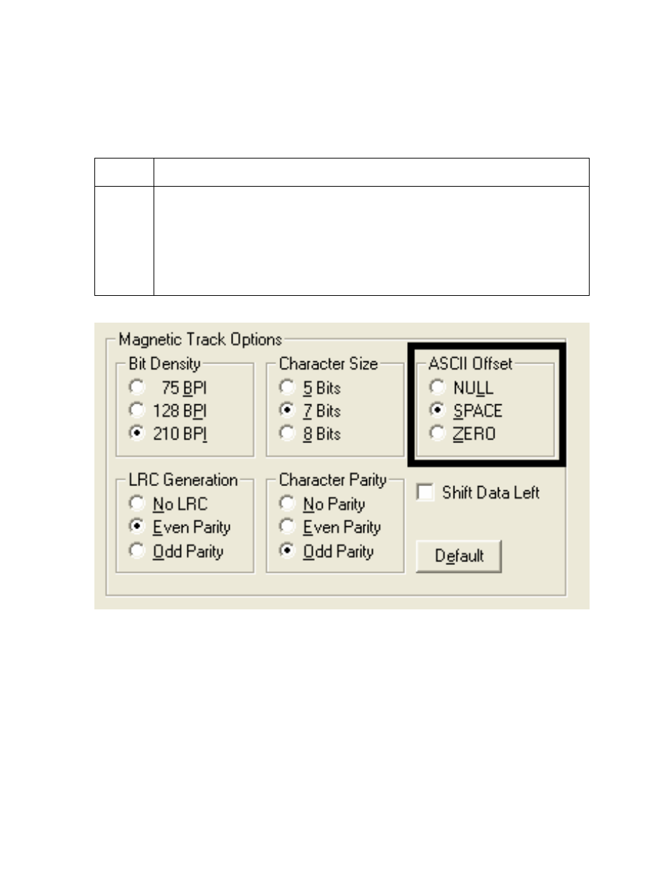 Using the ascii offset radio buttons -44, Using the ascii offset radio buttons | FARGO electronic C30 User Manual | Page 151 / 298