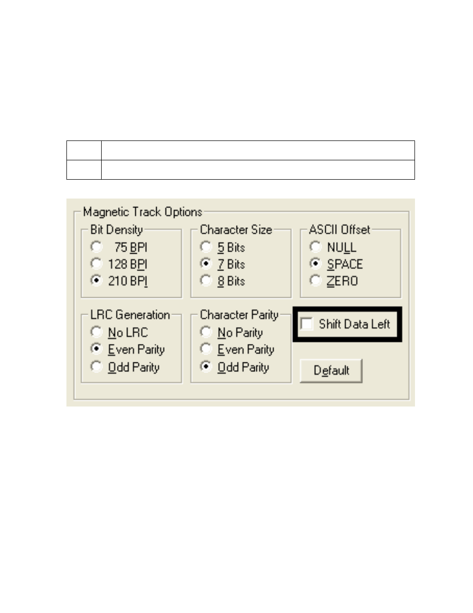 Using the shift data left checkbox -46, Using the shift data left checkbox | FARGO electronic C30 User Manual | Page 153 / 298