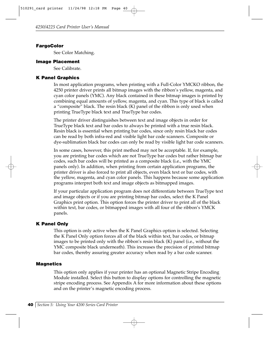 FARGO electronic Card Printer User Manual | Page 45 / 96