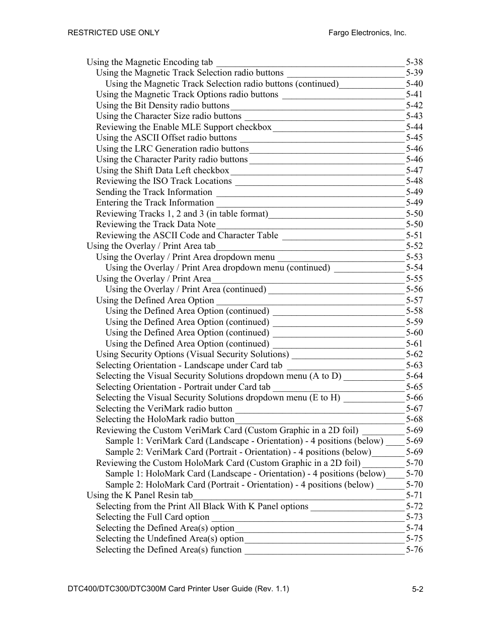 FARGO electronic DTC400 User Manual | Page 112 / 278