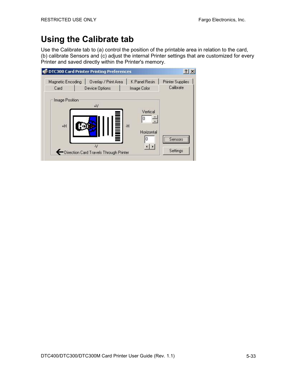 Using the calibrate tab, Using the calibrate tab -33 | FARGO electronic DTC400 User Manual | Page 143 / 278