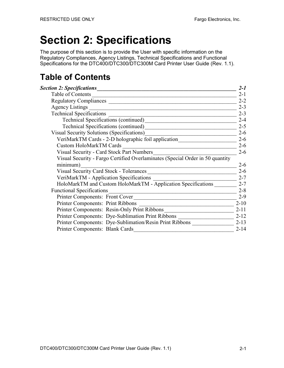 FARGO electronic DTC400 User Manual | Page 15 / 278