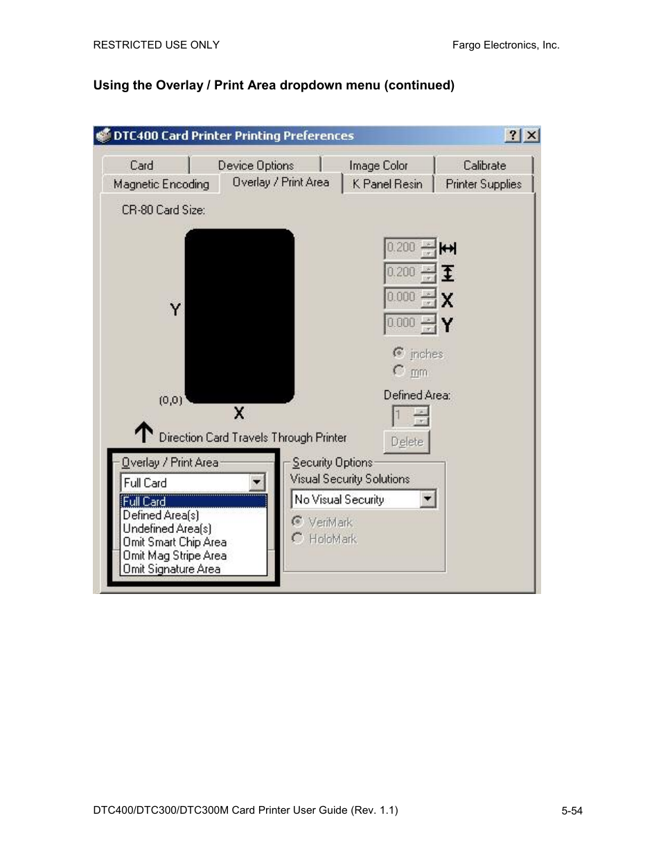 FARGO electronic DTC400 User Manual | Page 164 / 278