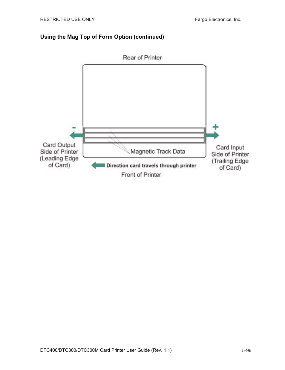 Using the mag top of form option (continued), Using the mag top of form option (continued) -96 | FARGO electronic DTC400 User Manual | Page 206 / 278