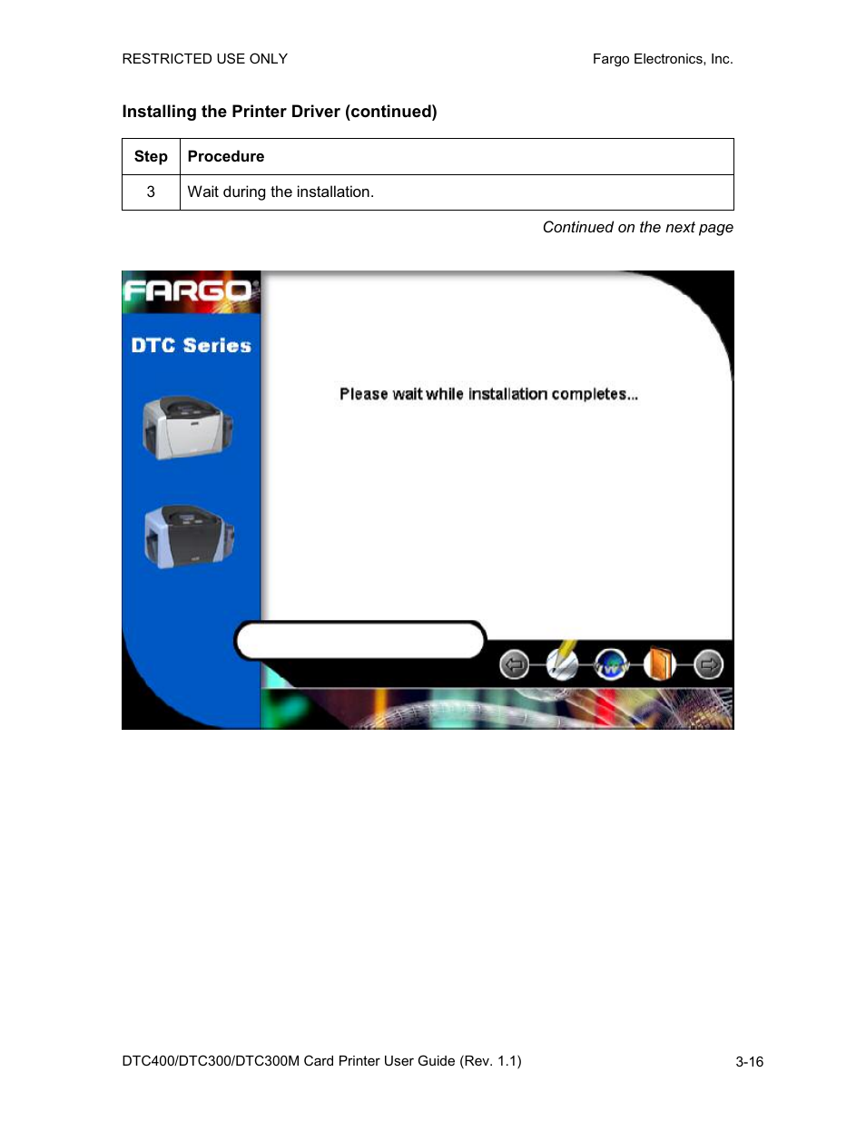 Installing the printer driver (continued), Installing the printer driver (continued) -16 | FARGO electronic DTC400 User Manual | Page 44 / 278