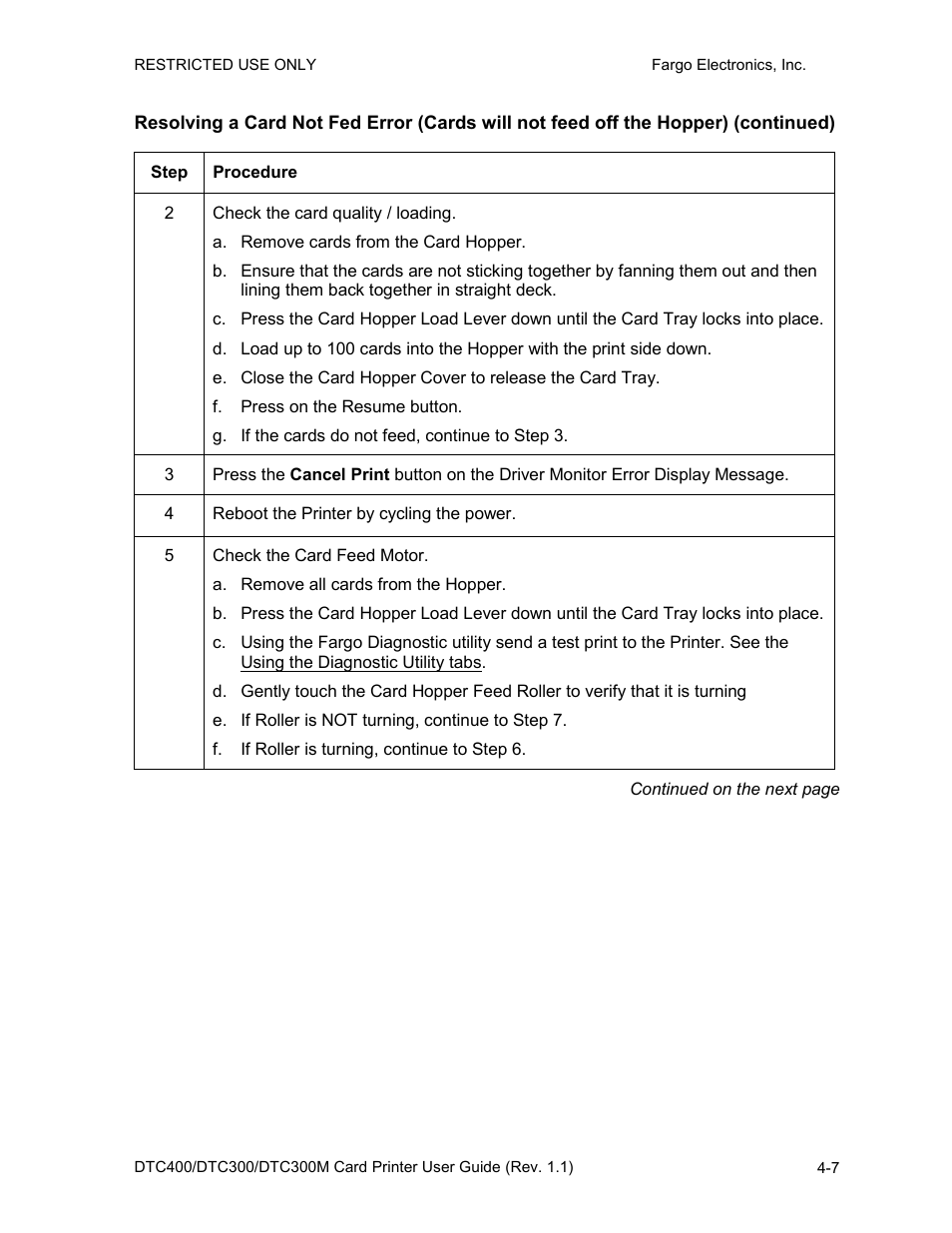 FARGO electronic DTC400 User Manual | Page 64 / 278