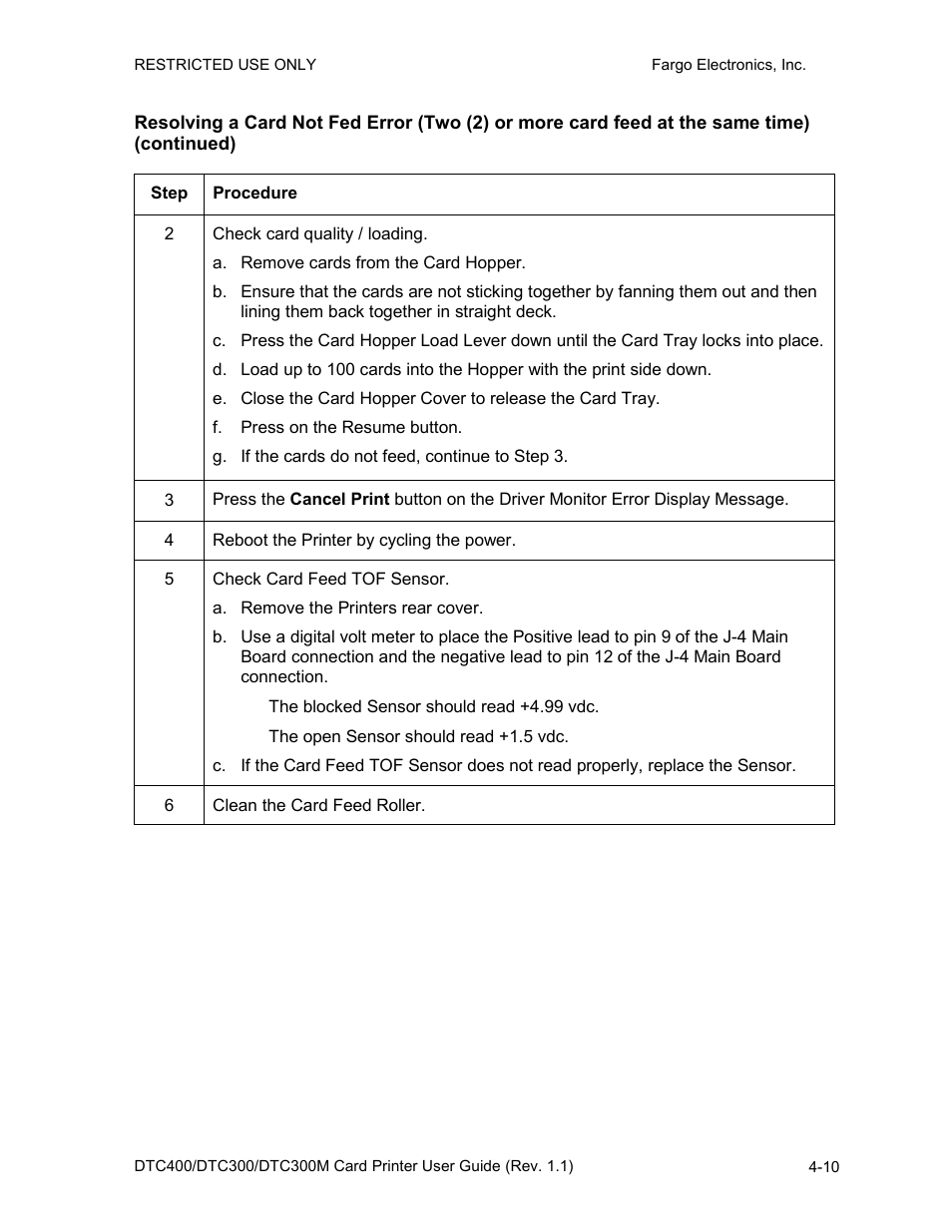 Continued) -10 | FARGO electronic DTC400 User Manual | Page 67 / 278