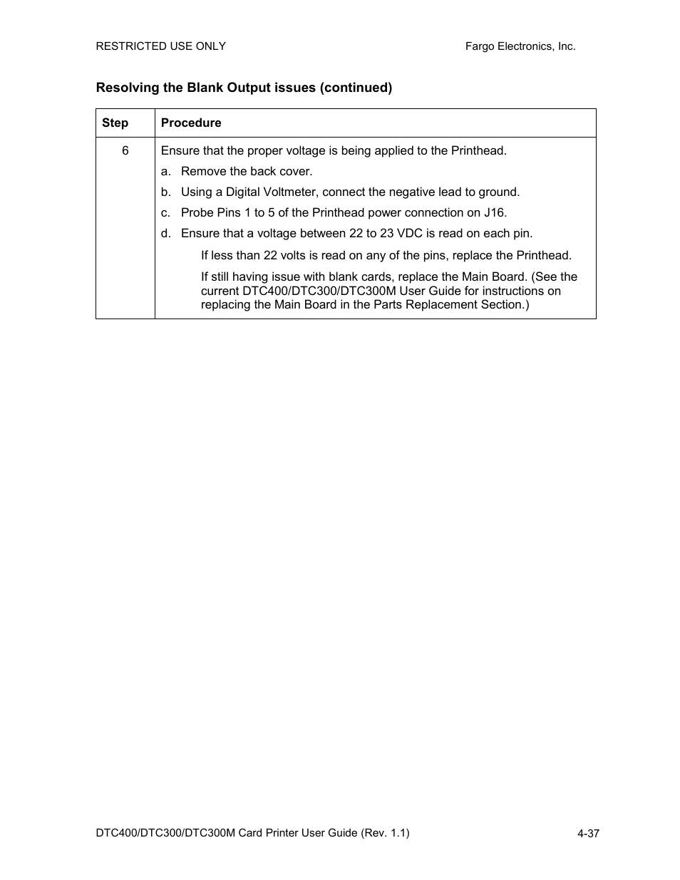 Resolving the blank output issues (continued), Resolving the blank output issues (continued) -37 | FARGO electronic DTC400 User Manual | Page 94 / 278