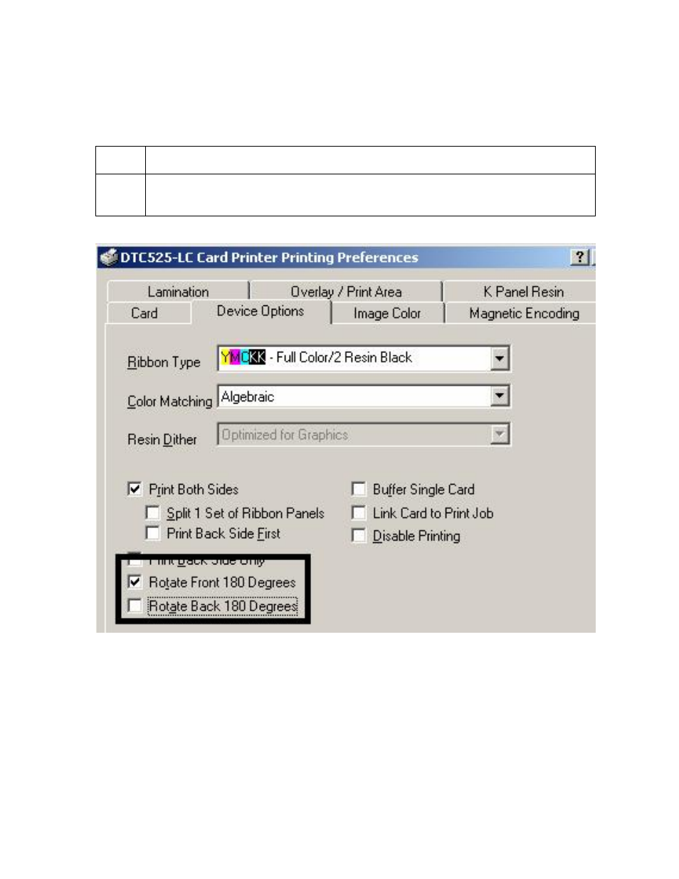 Using the rotate front by 180 degrees option | FARGO electronic DTC500 User Manual | Page 162 / 345