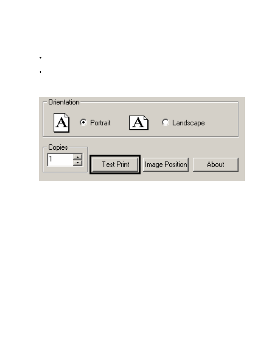 Using the test print button | FARGO electronic DTC500 User Manual | Page 223 / 345