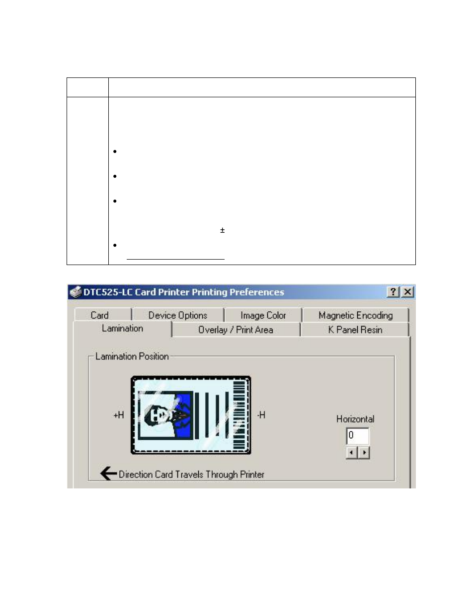 Selecting the lamination position | FARGO electronic DTC500 User Manual | Page 229 / 345