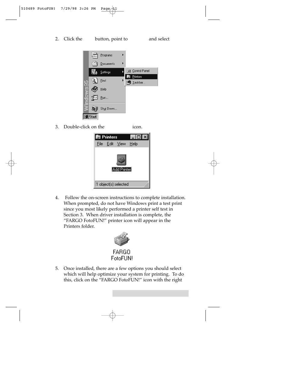 FARGO electronic FOTO 970627-510489-(04) User Manual | Page 13 / 40