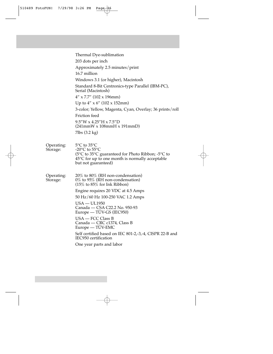 FARGO electronic FOTO 970627-510489-(04) User Manual | Page 38 / 40