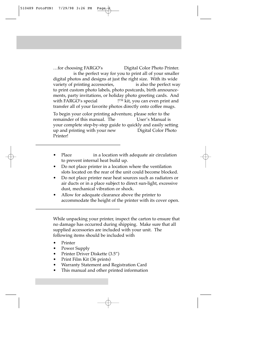 FARGO electronic FOTO 970627-510489-(04) User Manual | Page 4 / 40