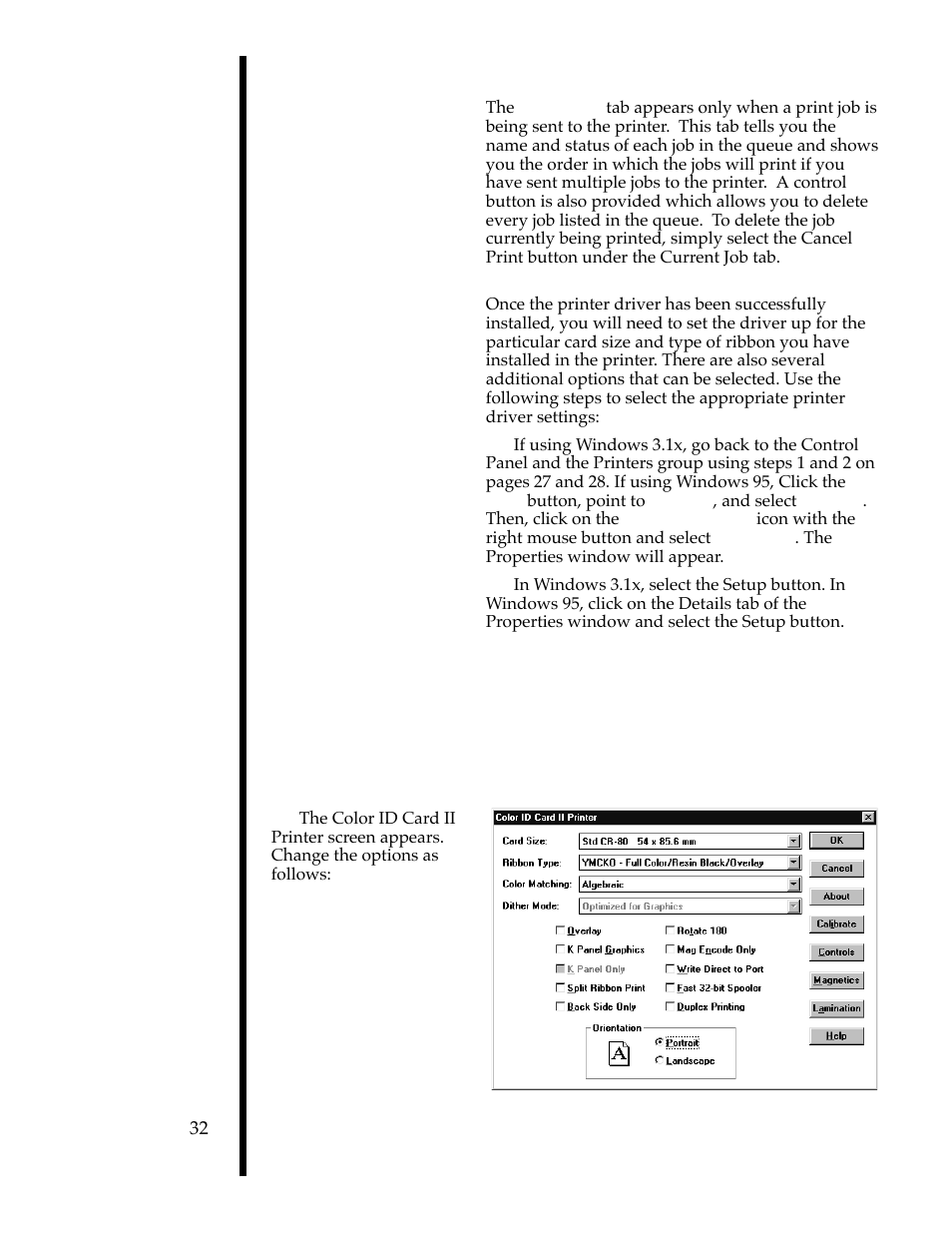 C. setting up the windows printer driver | FARGO electronic II User Manual | Page 37 / 70