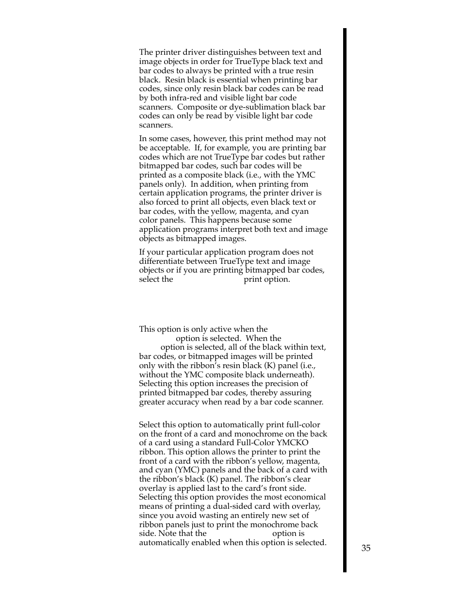 K panel only, Split ribbon print | FARGO electronic II User Manual | Page 40 / 70
