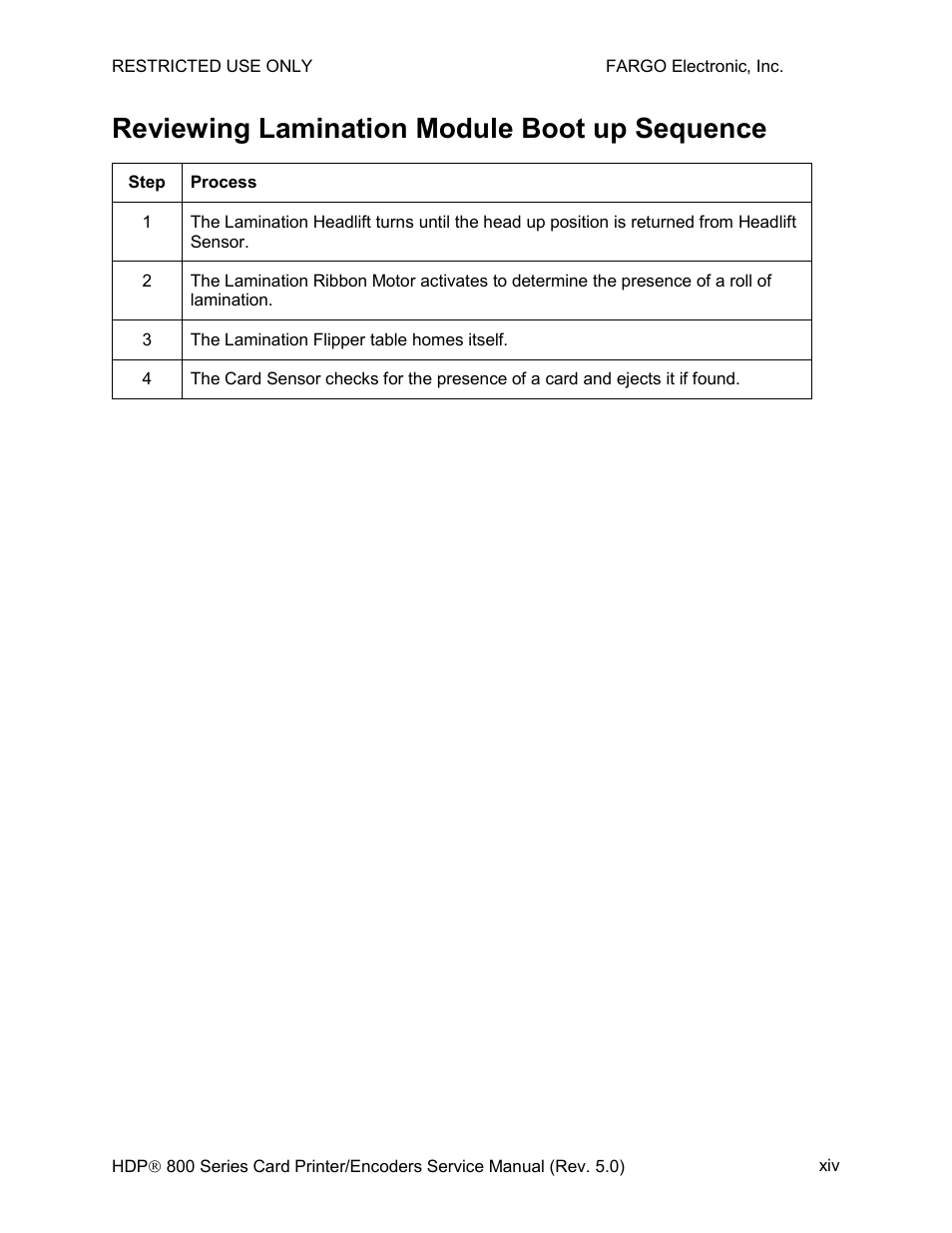 Reviewing lamination module boot up sequence | FARGO electronic HDP820 User Manual | Page 14 / 370