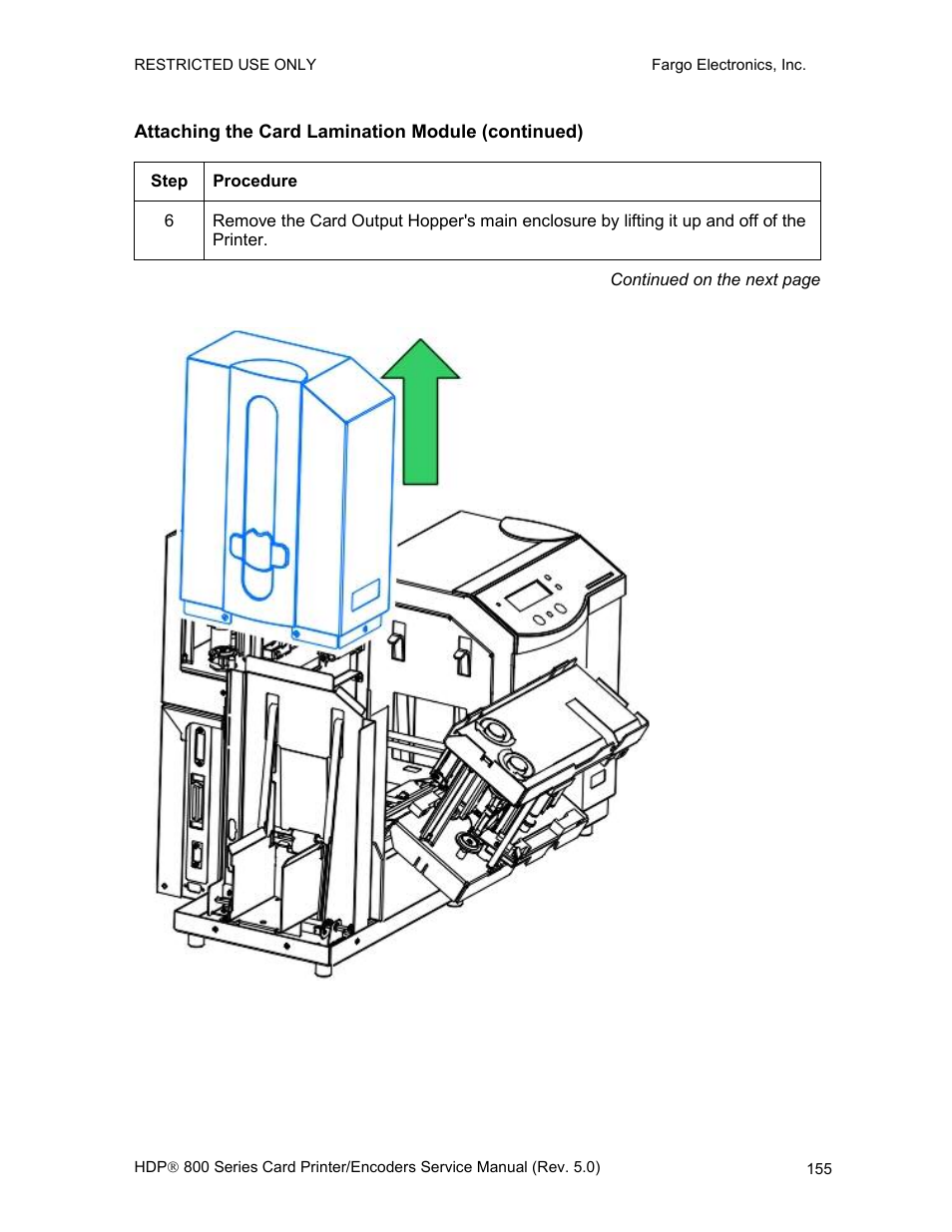 Attaching the card lamination module (continued) | FARGO electronic HDP820 User Manual | Page 169 / 370