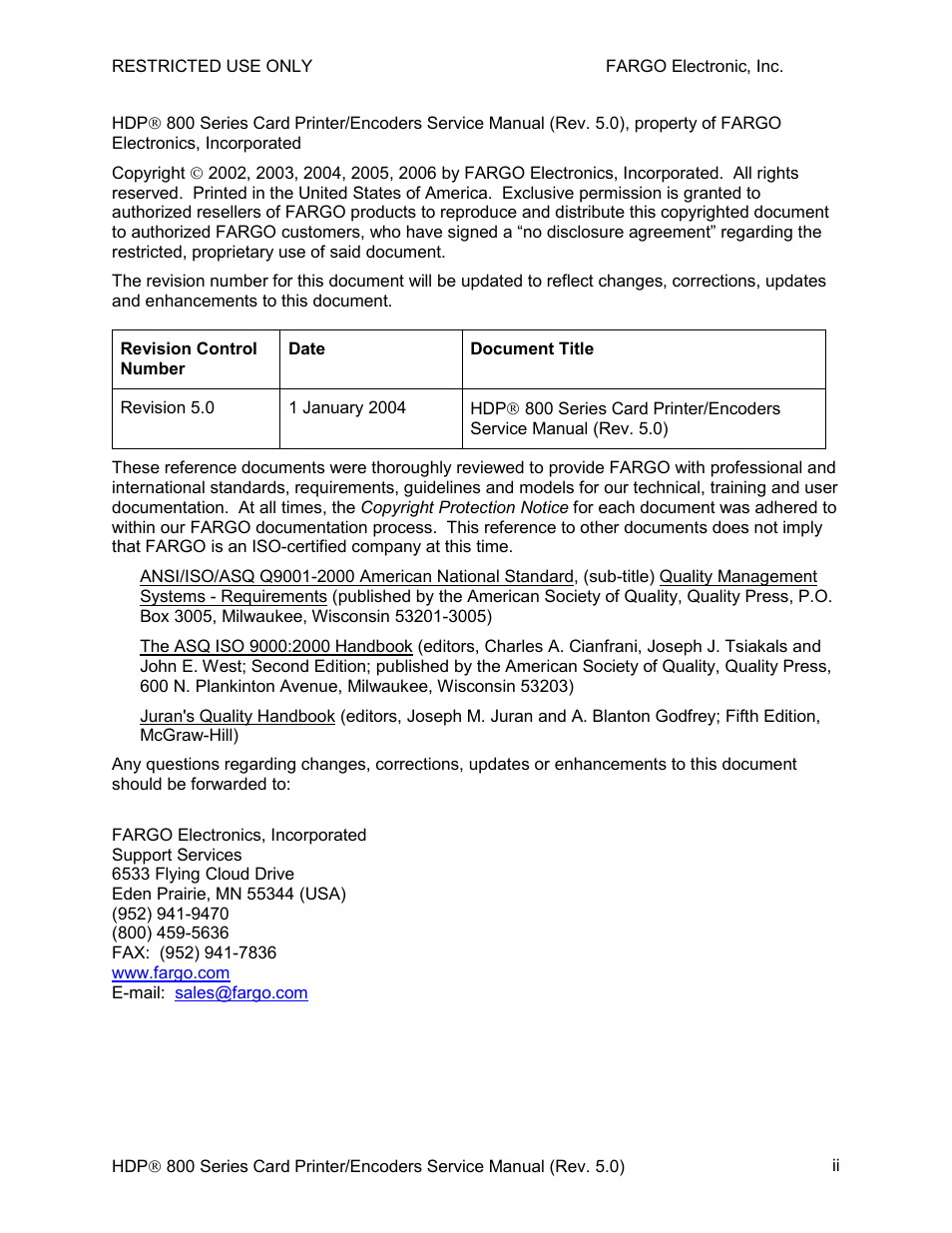 FARGO electronic HDP820 User Manual | Page 2 / 370