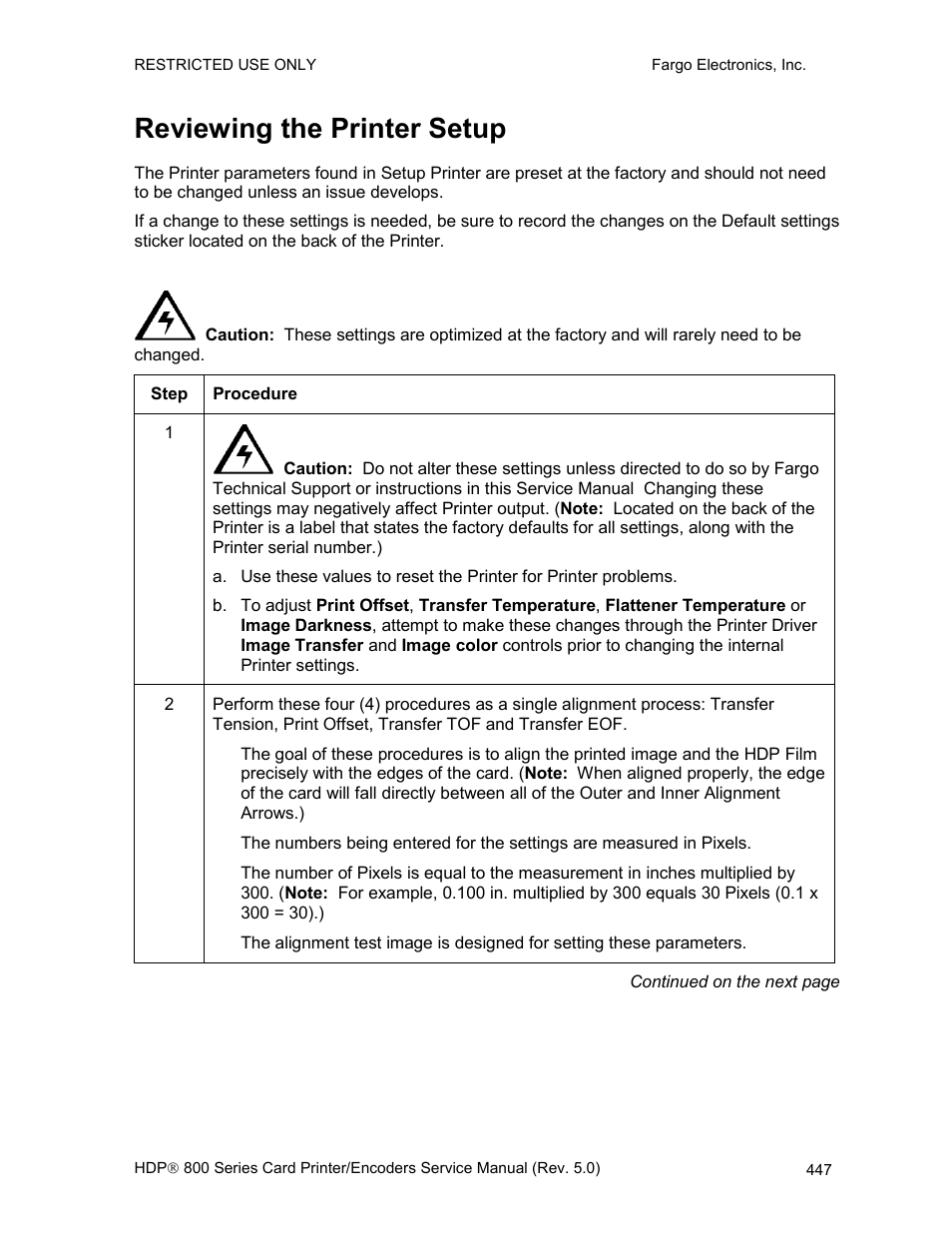 Reviewing the printer setup | FARGO electronic HDP820 User Manual | Page 282 / 370