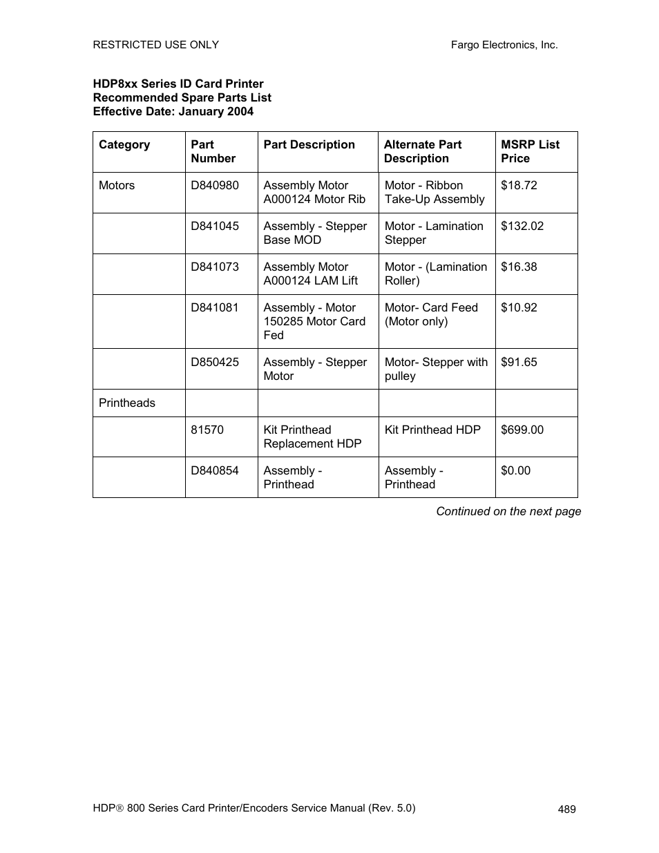 FARGO electronic HDP820 User Manual | Page 324 / 370